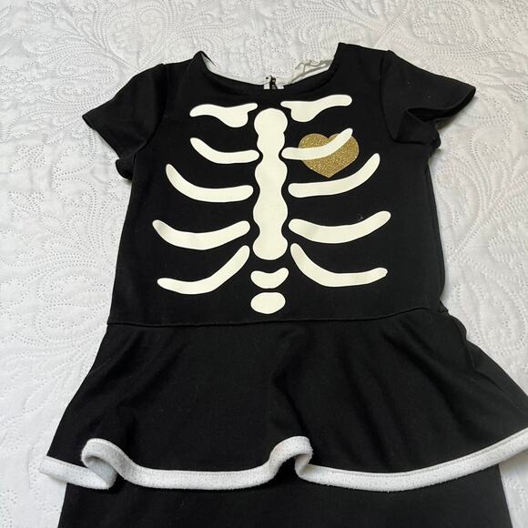 H&M Skeleton Halloween Peplum Dress Size 4-6 - Picture 3 of 6
